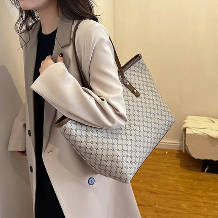 UrbanCarry PU Leather Tote Bag Large Capacity Women Shoulder Commuting Casual Handbag