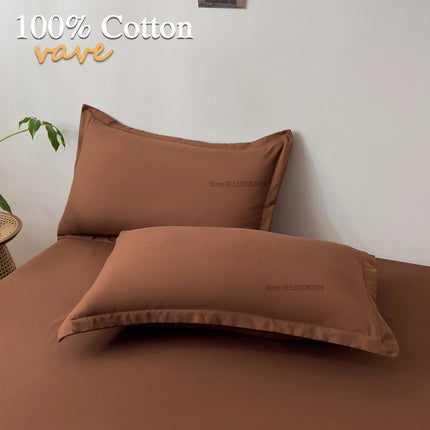 Cotton fitted sheet with elastic edges on a bed, non-slip mattress cover in 90x200cm, suitable for single, double, queen, and king beds