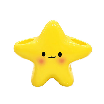 Cute Star-Shaped Toothbrush Holder with Toothpaste Storage