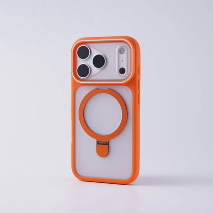 Matte Translucent MagSafe Case for iPhone 17/16/15/14/13/12 Pro Max Ring Stand Shockproof Cover