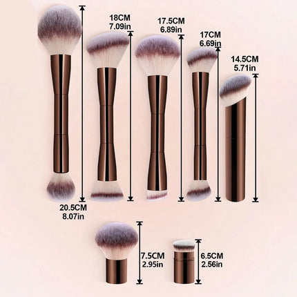 ProBlend 7-Piece Makeup Brush Set with Dual-Ended Face Brushes