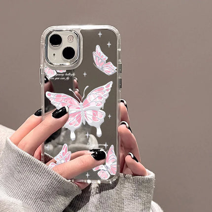 Luxury shockproof Mirror Bowknot iPhone case for 11 Pro Max XR XS, featuring a stylish design and durable protection by OKEYWOW.