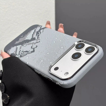 SnowPeak MagSafe Armor Case for iPhone 17 Pro Max Carbon Fiber Hard PC Metal Lens Camera Protection Cover