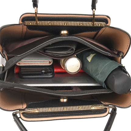 Women Leather Crossbody Bag 3-Layer Large Capacity Shoulder Tote Designer Messenger Bag