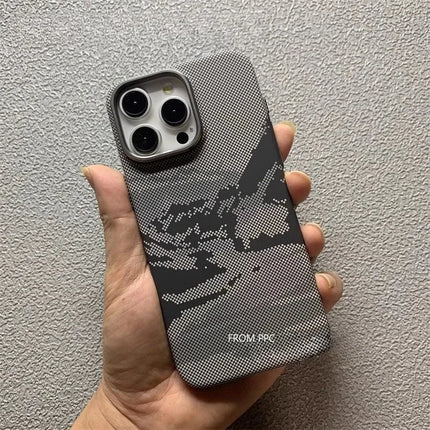 PeakCarbon MagSafe Case for iPhone 17/16/15 Pro Max Mountain Relief Hard PC Lens Frame Cover