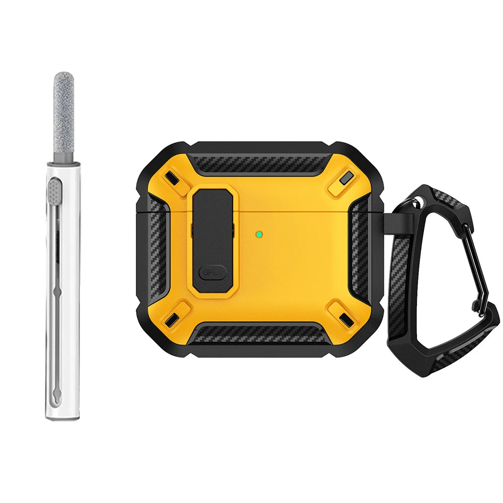 Security Lock Case for AirPods 4 – TPU+PC Protective Cover with Hook for 4th Gen