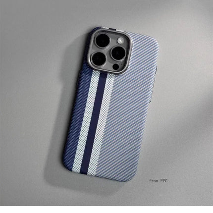 OKEYWOW iPhone 16/15/14 Pro Max carbon fiber MagSafe case with wireless charging, camera ring, and armor protection