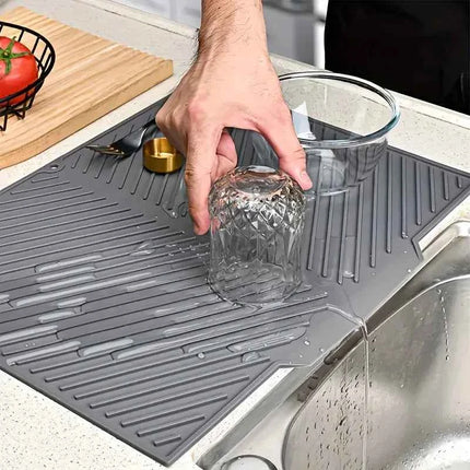 Silicone Dish Drying Mat for Kitchen Sink & Tableware Drain Pad