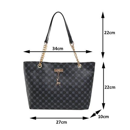 Women Soft Leather Tote Bag Large Capacity Shoulder Handbag Presbyopia Style