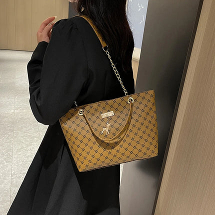 Women Autumn Winter Shoulder Bag Large Capacity Tote Handbag Presbyopic Style