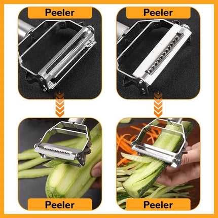 SteelEdge Dual Head Vegetable Peeler Stainless Steel Fruit Melon Kitchen Tool