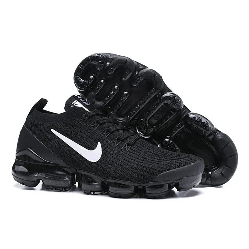 Original Nike Air VaporMax 3.0 2019: Featuring atmospheric cushioning, these wild jogging shoes are available in Women's sizes 36-39. Black and white colorway with hook design (AJ6900-001).