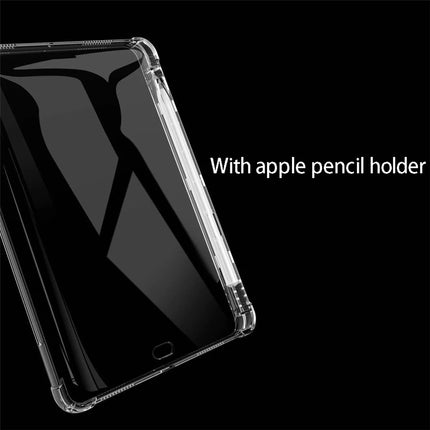 Clear iPad Case with Pencil Holder Pro 11 12.9 10.5 9.7 Mini 6 Air 5 4 TPU Cover
