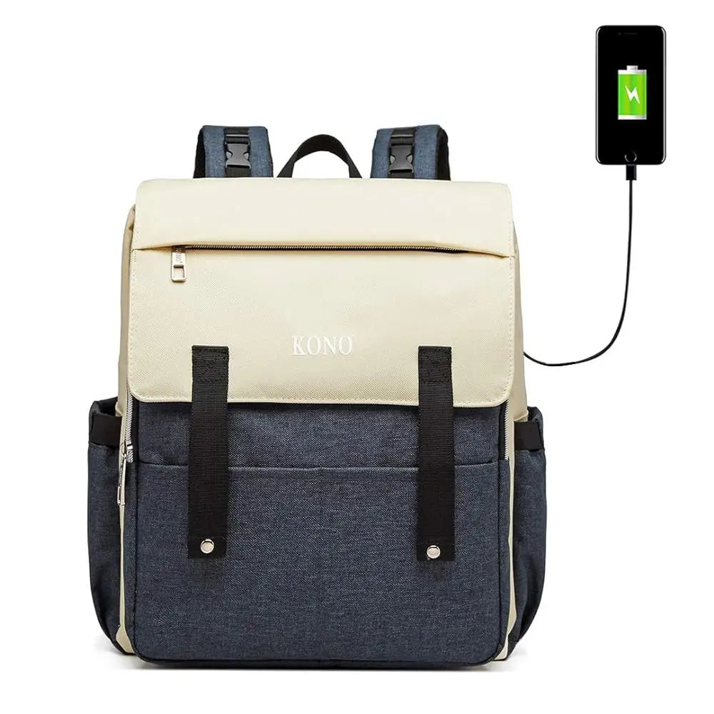 Nappy Changing Backpack Waterproof Multi Compartment Large Capacity Mummy Diaper Backpack with USB Charging Port