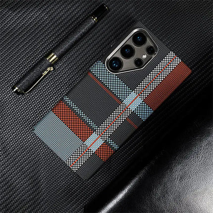 Carbon Fiber Metal Lens MagSafe Case for Samsung Galaxy S25/S24/S23 Ultra Shockproof Cover