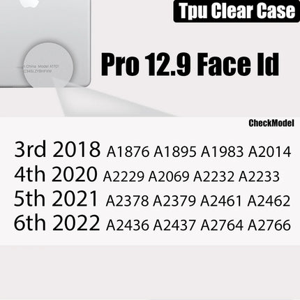 Clear iPad Case with Pencil Holder Pro 11 12.9 10.5 9.7 Mini 6 Air 5 4 TPU Cover