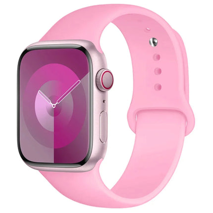 Apple Watch silicone sport strap by OKEYWOW for Series 9, Ultra, SE, and Series 3, 2, 1, 44mm to 38mm models.