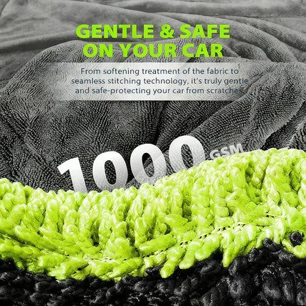 AutoDry 1000GSM Microfiber Car Towel 60x120cm Ultra Absorbent Scratch Free Drying Cloth