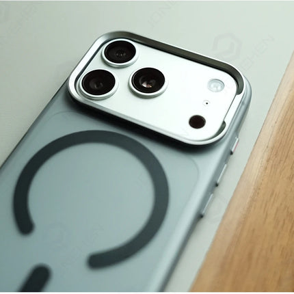 FrostLine Magnetic Armor Case for iPhone 17/16/15 Pro Max Metal Lens Slim PC Cover