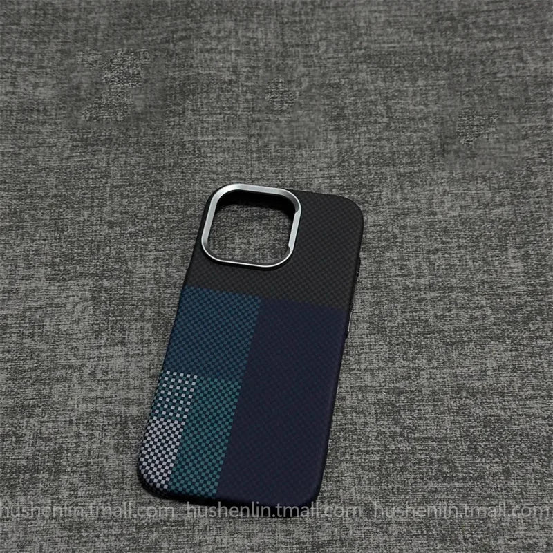 2026 New Mountain Relief Carbon Case for iPhone 16 15 Pro Max MagSafe Back Cover Hard PC Buttons Frame Protective Phone Shell