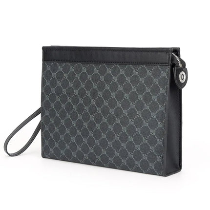 Men's OKEYWOW envelope clutch wallet with phone pocket and wristlet, stylish designer purse for business and casual use.