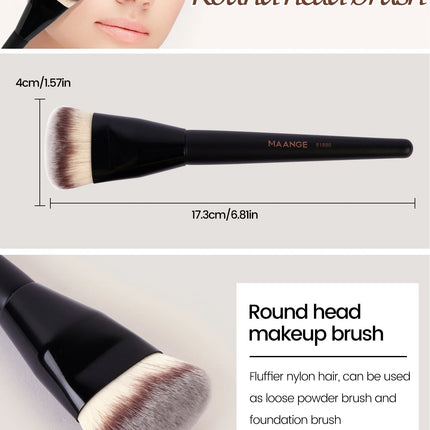 Velora Beauty 3pcs Makeup Brush Set Angled Flat Head Foundation Brush Soft Bristles with Box