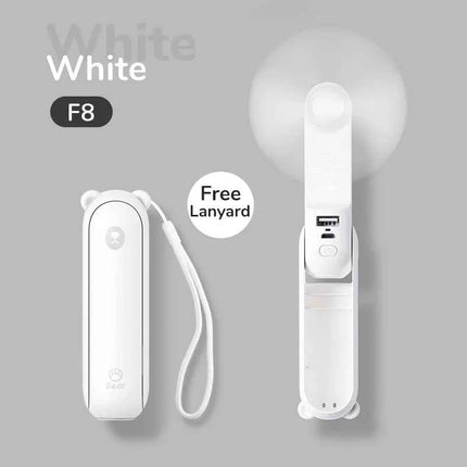 JISULIFE Portable Fan Mini Handheld Fan USB 4500mAh Recharge Hand Held Small Pocket Fan with Power Bank Flashlight Feature