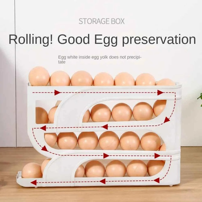 3/4 Tier Automatic Egg Roller Storage Rack Large Capacity Organizer