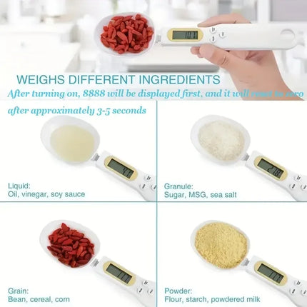 MiniSpoon Digital Kitchen Scale 0.1–500g LCD Food Measuring Spoon for Coffee Flour Milk