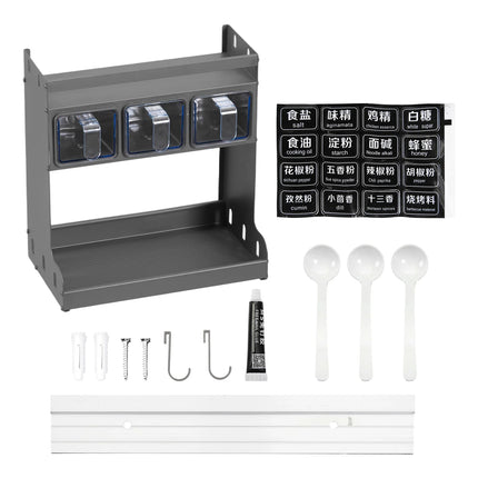Pull Out Kitchen Spice Rack Organizer with Seasoning Boxes