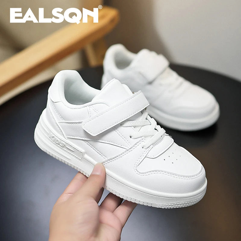 White Kids' Fashion Sneakers: Non-Slip Casual Shoes for Boys and Girls