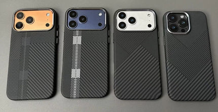 CarbonEdge MagSafe Armor Case for iPhone 17/17 Pro Max/16 Pro/15/14/13 Ultra Thin Alloy Lens Wireless Cover