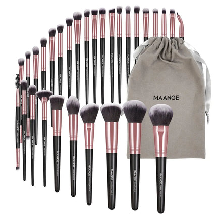 Velora Beauty 30pcs Makeup Brush Set Foundation Concealer Eyeshadow Powder Blush Blending Brushes with Bag