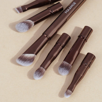 Velora Beauty Dual End Makeup Brush Set Travel Contour Concealer Eyeshadow Tool with Box