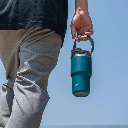 OkeyWOW TYESO stainless steel coffee cup thermos bottle with double wall insulation, vacuum seal, and travel mug design.