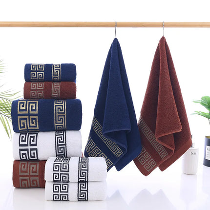 PureCotton 2pcs Black Bath Towels Set Absorbent Terry Shower Beach Yoga Towels