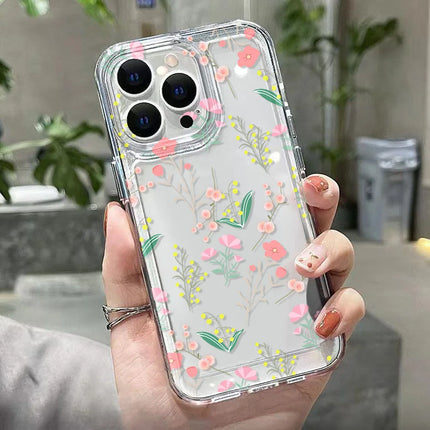 OKEYWOW iPhone flower clear silicone case for iPhone 15, 14, 13, 12, 11 Pro Max XR XS SE with shockproof design
