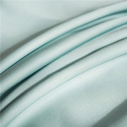 King size OKEYWOW Mulberry silk flat sheet in solid color, luxurious bedding for a comfortable and elegant home bedroom decor.