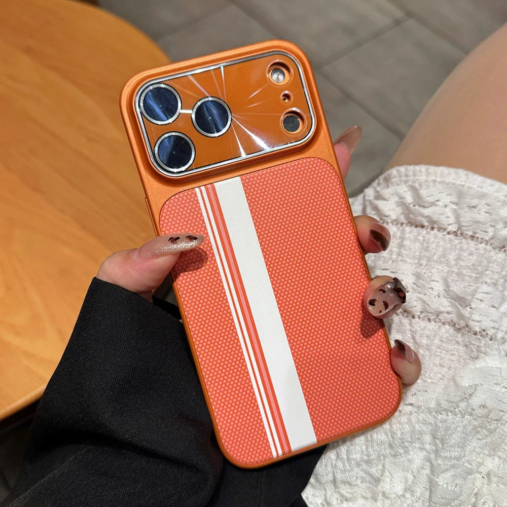 Luxury Colorful Striped Lattice Pattern Magnetic Phone Case For iPhone 17 16 15 14 13 Pro Max Air 16 Plus Anti-Slip Back Cover