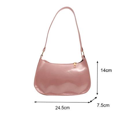 Women PU Leather Shoulder Bag Retro Solid Color Hobo Underarm Handbag Casual Designer