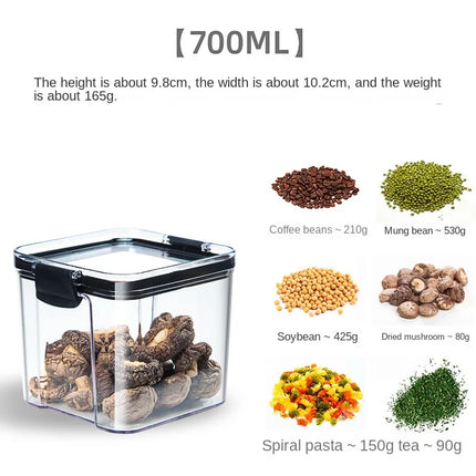 FreshLock Grain Storage Jar Set Sealed Plastic Moisture Proof Kitchen Organizer Box