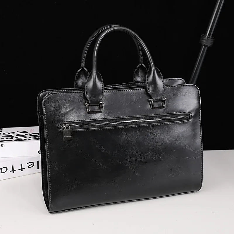 Men's Bag Luxury Business Office Laptop Bags PU Leather Men Briefcase Large Capacity Man Handbag Salesman WorkCrossbody Bag