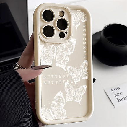 OKEYWOW butterfly painting silicone case for iPhone 12 Pro Max, shockproof soft cover with colorful butterfly design.