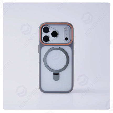 Matte Translucent MagSafe Case for iPhone 17/16/15/14/13/12 Pro Max Ring Stand Shockproof Cover