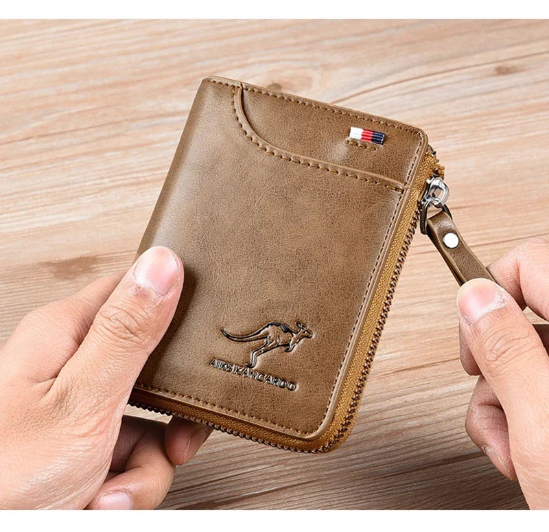 ANTI RFID Blocking Protection for Men High Quality Wallet Zipper Business Card Holder Purse Luxury Wallets Carteira Masculina