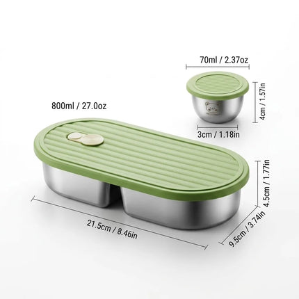 FreshSeal Stainless Steel Bento Lunch Box with Sauce Container