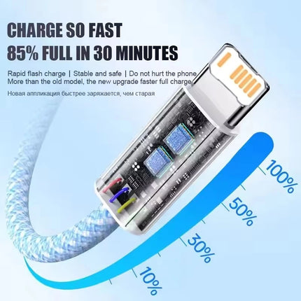 35W Fast Charging USB-C to Lightning Cable iPhone 14/13/12/11/X Quick Charge Braided 1m/2m - OKEYWOW