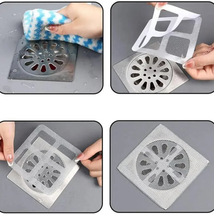 DrainGuard Disposable Hair Catcher Mesh for Shower Floor Sink Bathroom Kitchen Strainer Filter Stopper