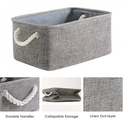 OKEYWOW multi-purpose storage basket for laundry, toys, clothes, socks, and books, with sturdy fabric and easy-to-carry handles.
