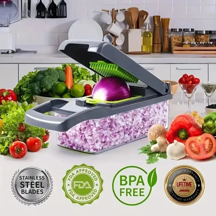 MultiPrep 14 in 1 Vegetable Chopper Slicer Dicer Kitchen Tool Set